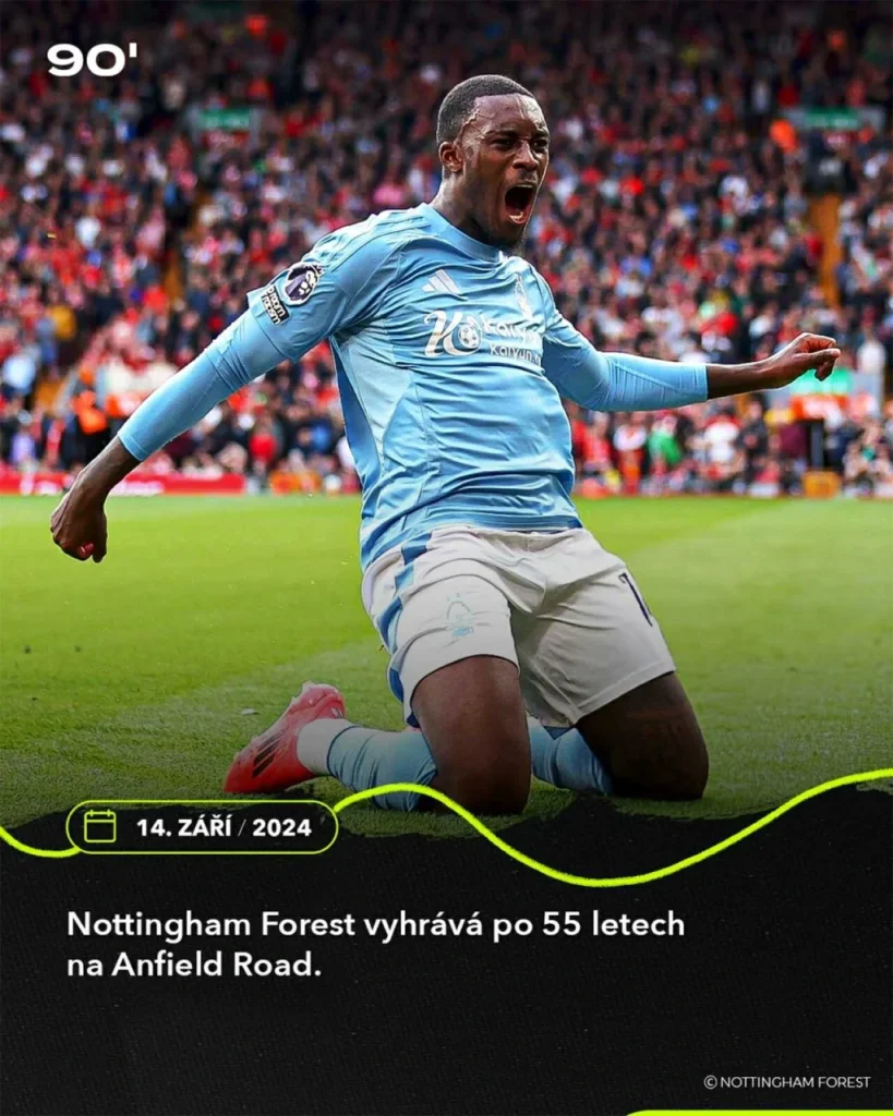 Nezapomenutelné momenty - výhra Nottinghamu na Anfieldu.