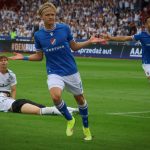 Matěj Šín po gólu Legii Varšava